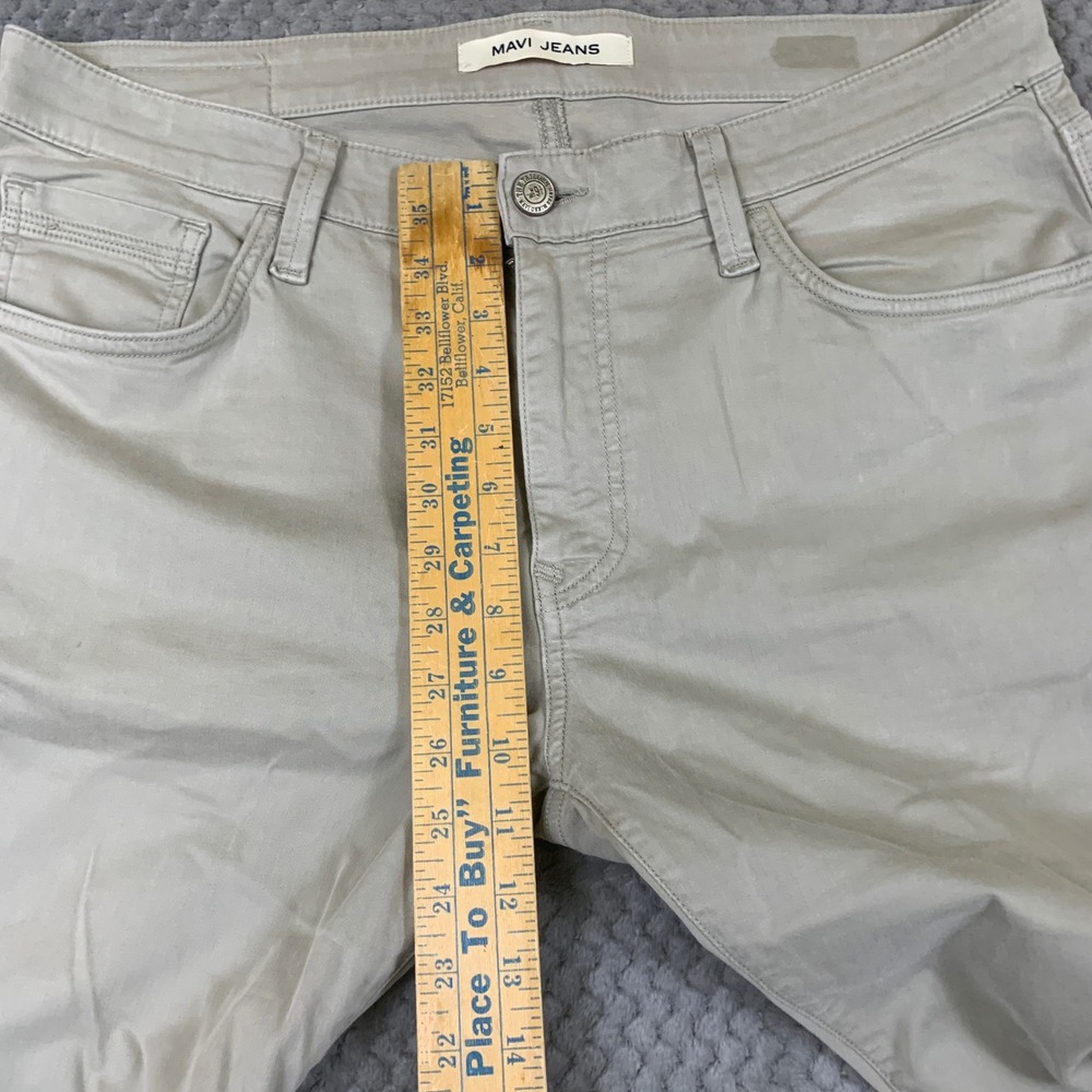 Mavi Zach Straight Leg Pants Mens 36x32 Sand Beige Cotton Stretch Chino Jeans - Picture 6 of 8